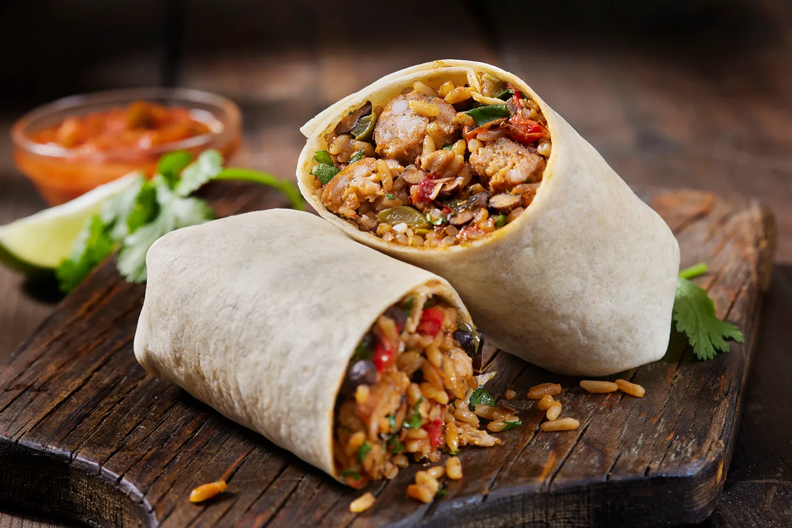 rice-and-chorizo-burrito Rice and Chorizo Burrito