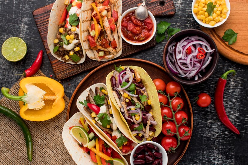 top-view-selection-delicious-mexican-food Delicous Mexican food